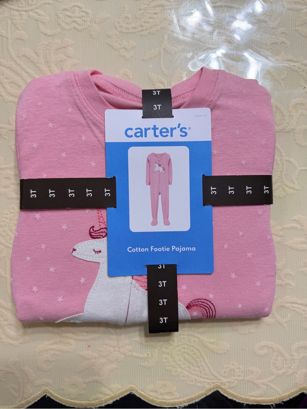 Carter's Pink Cotton Footie Pajama with Unicorn Motif